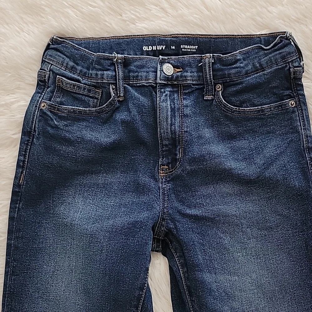 Old Navy Pants Bundle 3 Pairs Beige Chinos, Blue Jean, Black Jean Boys Size 14